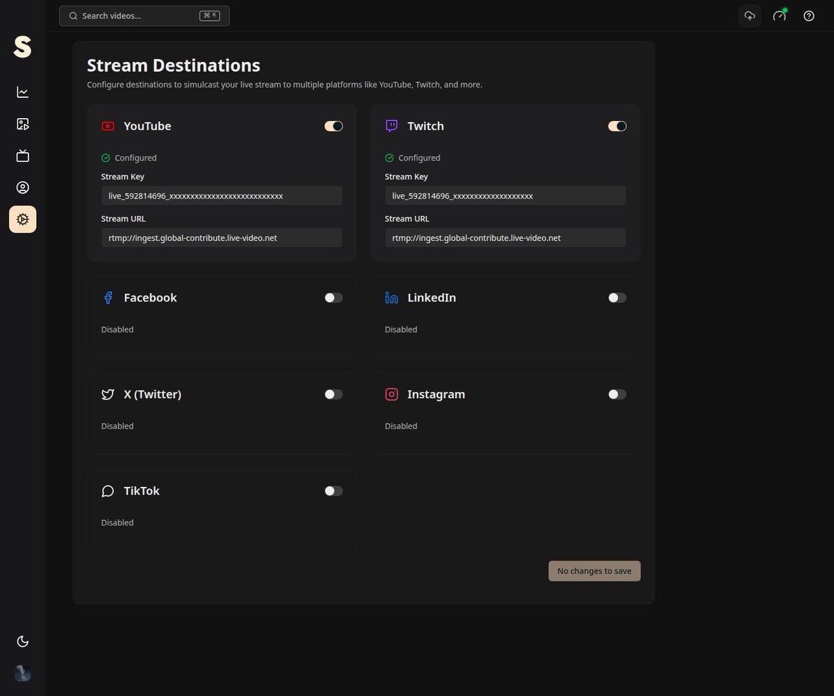 snapencode's tweet image. Self-host live video streams to your website and re-stream it on YouTube, Twitch, and more
#live #livestream #selfhosted #vod