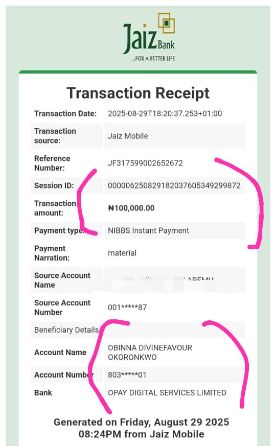 I Just mistakenly sent money to the wrong <a href="/OPay_NG/">OPay</a> account belonging to one Mr. Obinna Divine Favour Okoronko (08038101401). 

I called him, he confirmed receiving the money but refused to refund and switched off his phone 😭.

<a href="/JaizBankNG/">Jaiz Bank Plc.</a> says retrieval isn’t certain without his