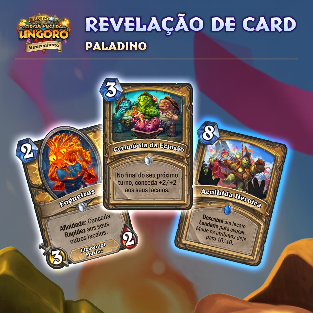 É o último dia de revelações de cards — O Miniconjunto chega trazendo Caçador com INVESTIDA e Paladino com RAPIDEZ no dia 2 de setembro! ⚔️