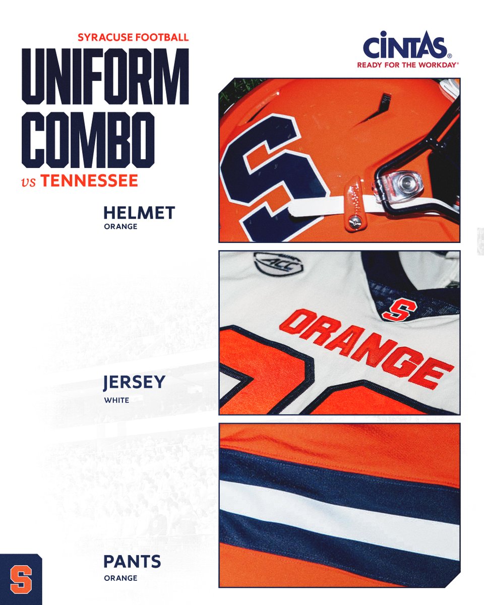 Season opening look 👀

Orange vs. Vols kicks off on Saturday at noon ET on ABC!

<a href="/CintasCorp/">Cintas Corporation</a> is the official uniform supplier of the JMA Dome.