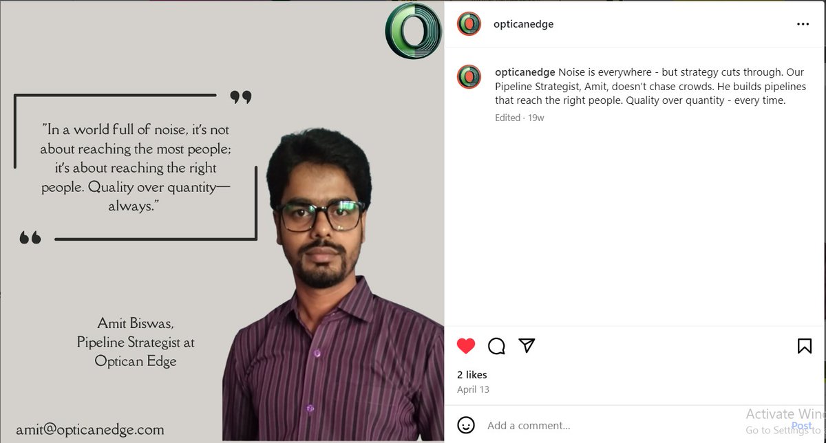 amitkumar191292's tweet image. I work as a Pipeline Strategist for Optican Edge. Optican Edge is a Digital Marketing Agency in California, USA. Oliver Optican is a great guy. I appreciate my boss.
Please visit our company!
Website: opticanedge.com
#marketingagency