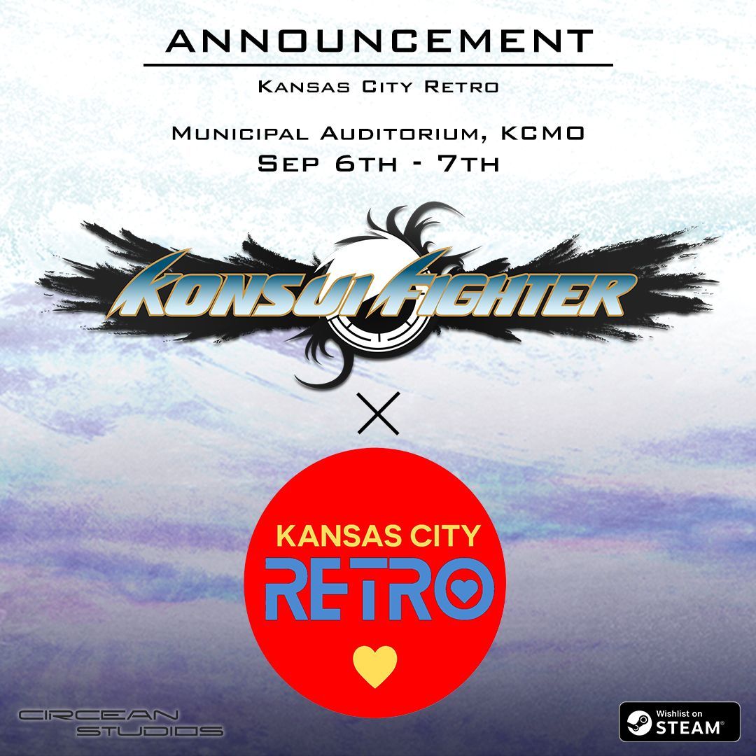🎉 We’re excited to announce that Circean Studios will be at #KCRetro next weekend, Sept 6–7! 
Come visit our booth to play a demo of Konsui Fighter, our 90s-inspired, hand-drawn indie fighter! Join our tournament on Saturday! challonge.com/KFKCR25
#IndieGame #FGC #IndieDev