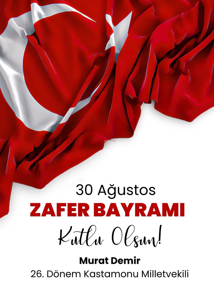 Cumhuriyetimizin kurucusu Gazi Mustafa Kemal Atatürk’ü, silah arkadaşlarını, kahraman şehitlerimizi ve gazilerimizi rahmet, minnet ve şükranla anıyor; milletimizin  30 Ağustos Zafer Bayramı’nı en içten dileklerimle kutluyorum.

#ZaferBayramı 
#30AgustosZaferBayrami