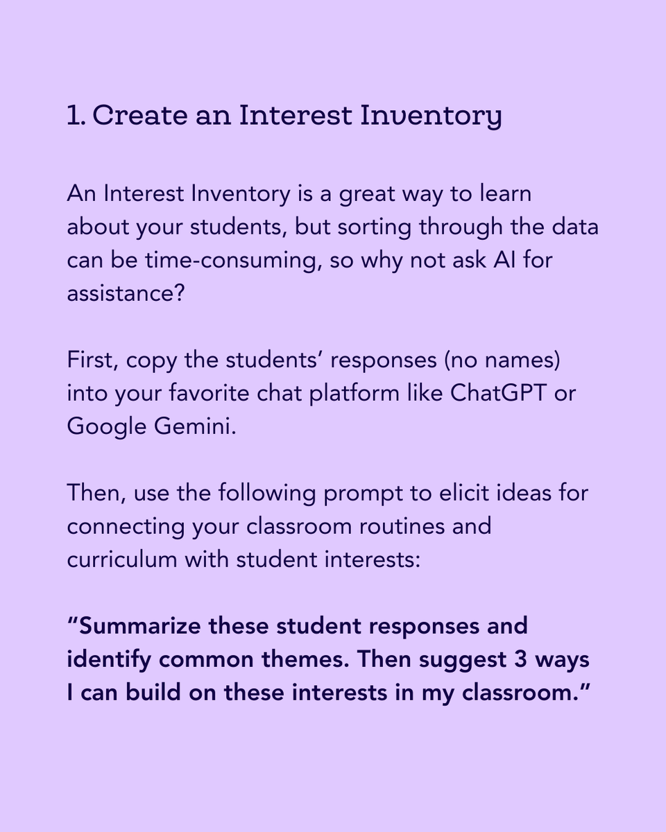 TeachingChannel's tweet image. As you start prepping for the first days back in school, consider leaning on a behind-the-scenes helper, a handy teacher’s assistant powered by AI. 💻

Explore 5 genius AI hacks on the K12 Hub: teachingchannel.com/k12-hub/blog/5….