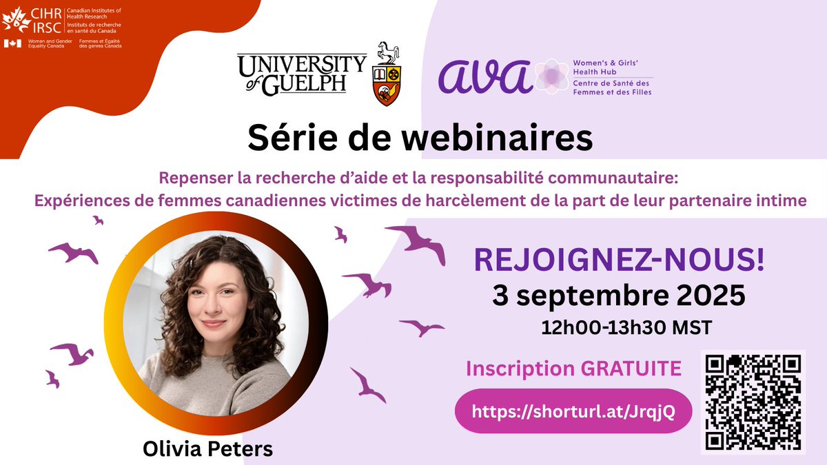 avatraining_ca's tweet photo. Joignez-vous à nous le 3 septembre pour le webinaire AVA: Repenser la recherche d’aide et la responsabilité communautaire, avec Olivia Peters (Université de Guelph).

12h - 13h30 MST

https://t.co/wdaAGRvbrg https://t.co/4BfpSLRovs