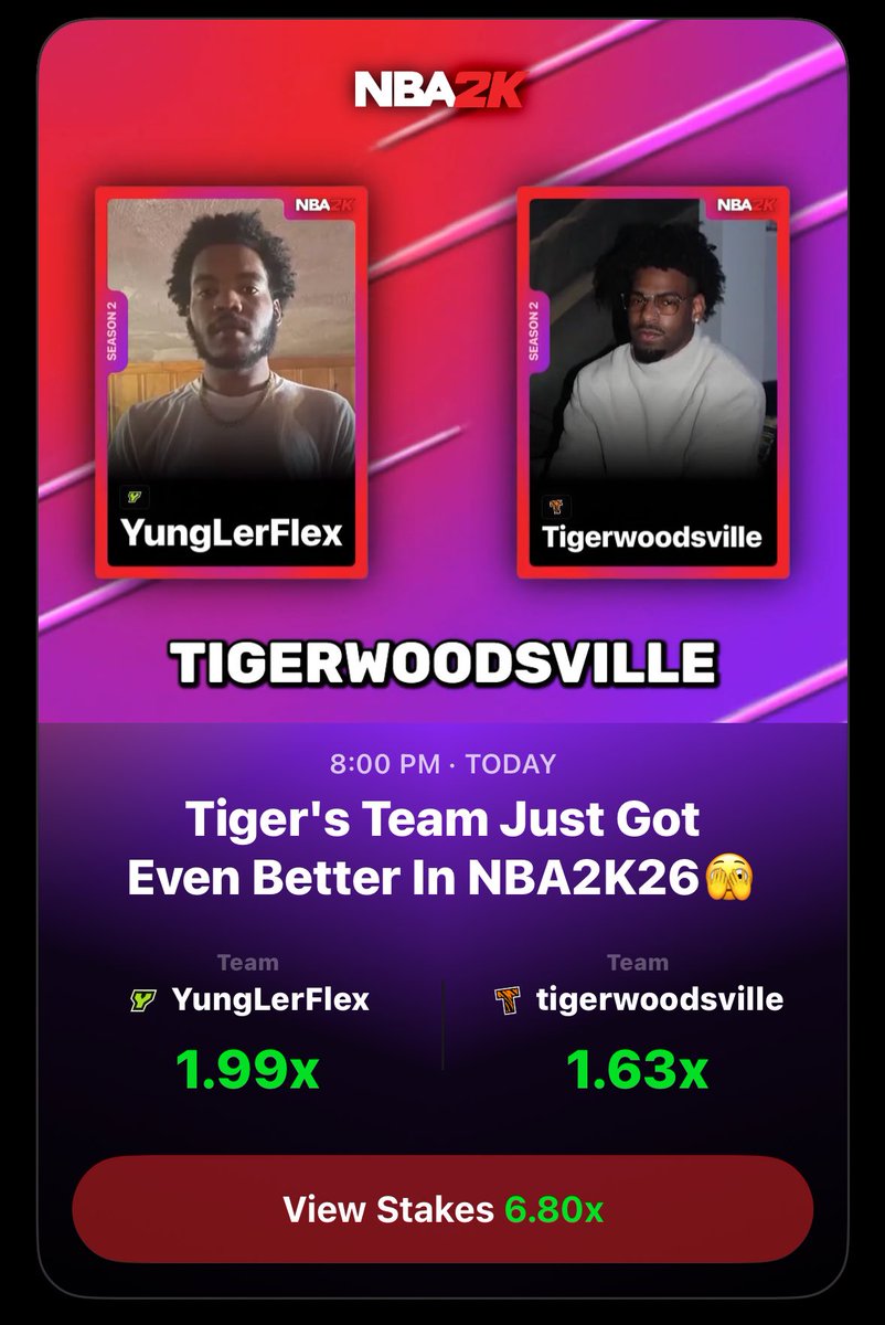 1v1Me (@1v1me) on Twitter photo NBA 2k26 OPENING DAY ππ€©
5PM EST: <a href="/Logic_Stark/">UPA LEGEND</a> π <a href="/Bemo2KTV/">Bemo</a>
7PM EST: <a href="/Logic_Stark/">UPA LEGEND</a> π <a href="/2KProbe/">Probe</a>
9PM EST: <a href="/1yungler/">Ler Flex</a> π <a href="/Kam_Hall7/">tigerwoodsville</a> (Tiger)
1AM EST: <a href="/2KProbe/">Probe</a> π <a href="/tlimm25/">YoungWoo99</a>
Time to find out what the new game is talking about π NBA 2k26 OPENING DAY ππ€©
5PM EST: <a href="/Logic_Stark/">UPA LEGEND</a> π <a href="/Bemo2KTV/">Bemo</a>
7PM EST: <a href="/Logic_Stark/">UPA LEGEND</a> π <a href="/2KProbe/">Probe</a>
9PM EST: <a href="/1yungler/">Ler Flex</a> π <a href="/Kam_Hall7/">tigerwoodsville</a> (Tiger)
1AM EST: <a href="/2KProbe/">Probe</a> π <a href="/tlimm25/">YoungWoo99</a>
Time to find out what the new game is talking about π