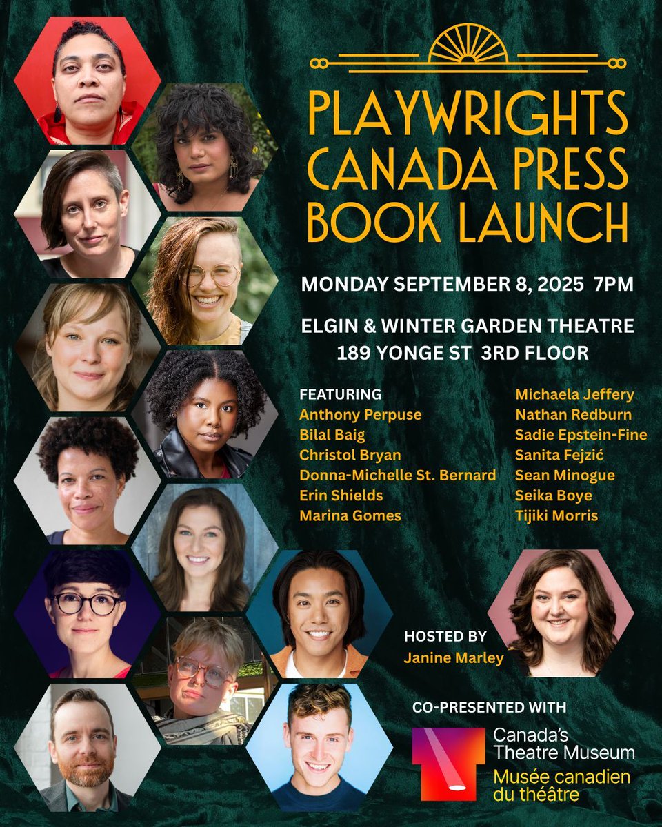 Join the Playwrights Canada Press Fall 2025 Book Launch with #CDTPS Prof Seika Boye and other renowned authors! ✨📚✨The event is co-presented with Canada’s Theatre Museum at the Elgin and Winter Garden Theatre Sep 8 at 7pm. Visit zeffy.com/en-CA/ticketin…
#Theatre #booklaunch