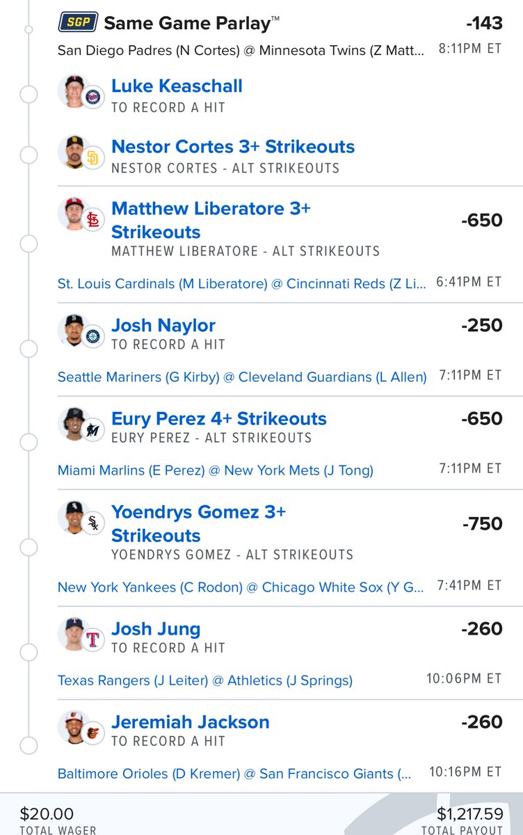 Strikeout, Hit Lay using ⁦<a href="/SmartPicksPro/">SmartPicks⚡️</a>⁩