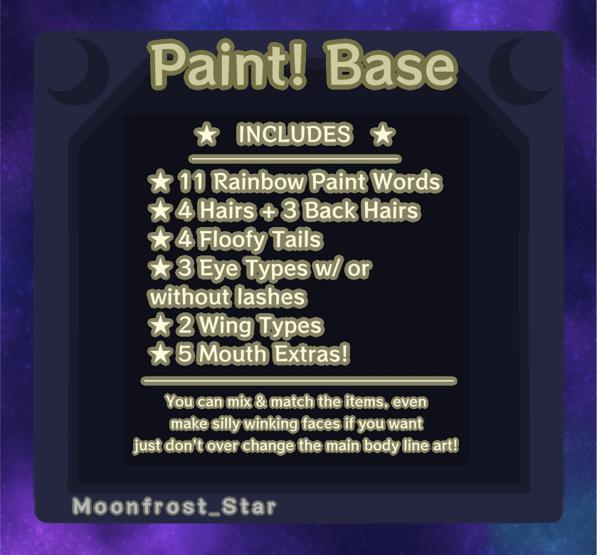 Moonfrost_Star's tweet photo. The $3 base is DONNE!! ONLY ON PAYHIP &amp; KO-FI!!

As stated you can dm me on Instagram if you would like me to do a base fill for only $5. You are allowed to ask for customized words, eyes, mouth, etc. PLUS will be fully shaded!
File Type — PSD

★ Links in comments ★ https://t.co/tcLl426dzf