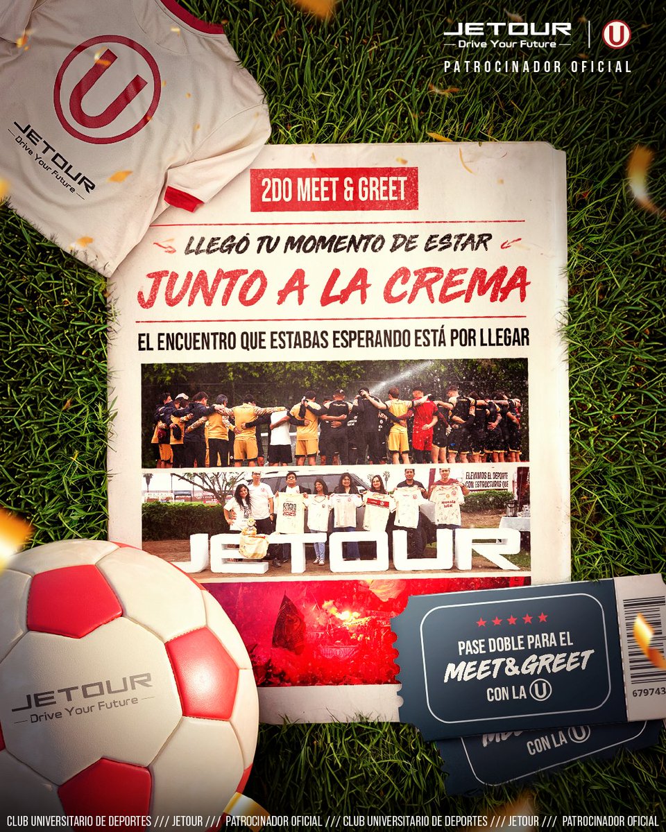 🎉¡Llegó el momento que tanto estabas esperando! 🎉​

Gana una de las 4 entradas dobles para el 2do Meet &amp; Greet. ⚽☕​

1️⃣Sigue a <a href="/JetourPeru/">Jetour Perú</a> 
2️⃣Etiqueta a esa persona con la que disfrutarías el M&amp;G.
3️⃣Cuéntanos por qué deberías ganar. ​

T&amp;C: bit.ly/4n94WAL