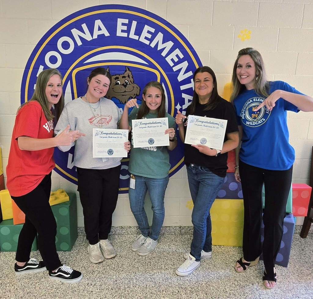 Celebrating SUCCESS!! 3rd Grade Math team (24-25) had 50% or higher of students scoring proficient and distinguished AND were above the state average AND # 3 in the district for overall math scores!! Look for these mathematicians at our next board meeting to be recognized!