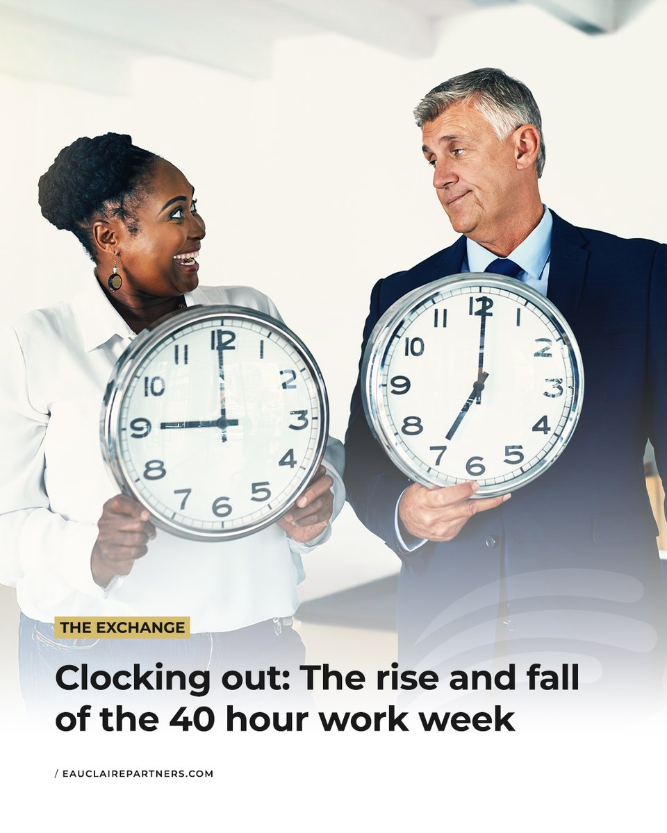 EauClairePtrs's tweet photo. Is the 40-hour work week ready for retirement? Find out: https://t.co/o12j1qfkGu

#eauclairepartners #40hourworkweek #opinions #canadianbusiness https://t.co/4zoxSePK56