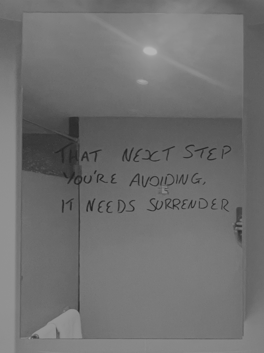 MoffatClay's tweet photo. Mirror Mirror #114  

"That next step you’re avoiding, it needs surrender."

Control won’t get you there. 
Force won’t get you there.  
Only letting go unlocks it.  
#themirrortest #claysays #TrustTrap https://t.co/BS8WpZpnID