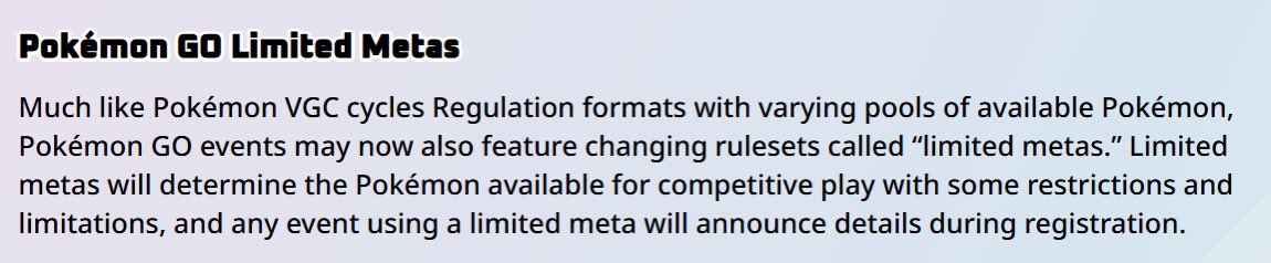 Limited Metas are coming to the GO Championship Series 

championships.pokemon.com/en-us/about/20…

#PlayPokemon #PokemonGO
