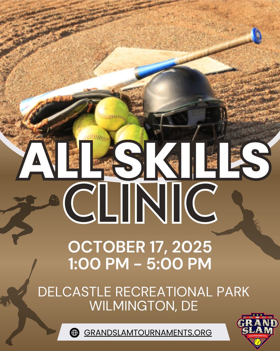 GrandSlamDE's tweet photo. 🔥 Are you aiming for greatness in softball? Join us from 1-5 PM on October 17, 2025, for a unique opportunity to train with Team USA and top college coaches! Register today and step up your game! ⬇️ https://t.co/goQPBx3eSp #SoftballClinic #GrowYourGame #AthleteDevelopment https://t.co/xE7I26C03z