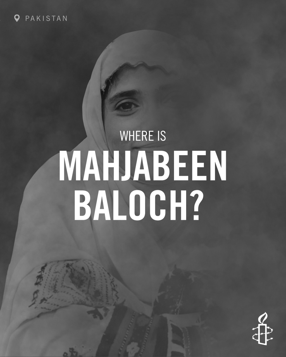 amnestysasia's tweet image. PAKISTAN: Mahjabeen Baloch, a 23-year-old student, was abducted from her hostel on 29 May 2025. Just five days ago, her brother Younus Baloch was forcibly disappeared.

Their family, parents and sister, have no information about their whereabouts.

They are waiting for the…