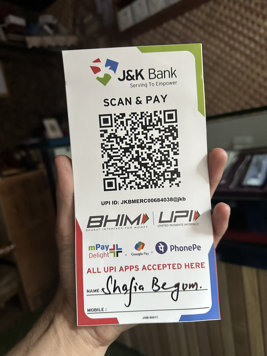 This is the bank account &amp; QR code of Shafia Banoo, whose house was completely burned down.

SHAFIA BANOO
0031040100038453
JAKAOKSTWAR

Her husband, a labourer, is hospitalized, and she is struggling to survive by working in people’s houses.
#kishtwariyat #kishtwar