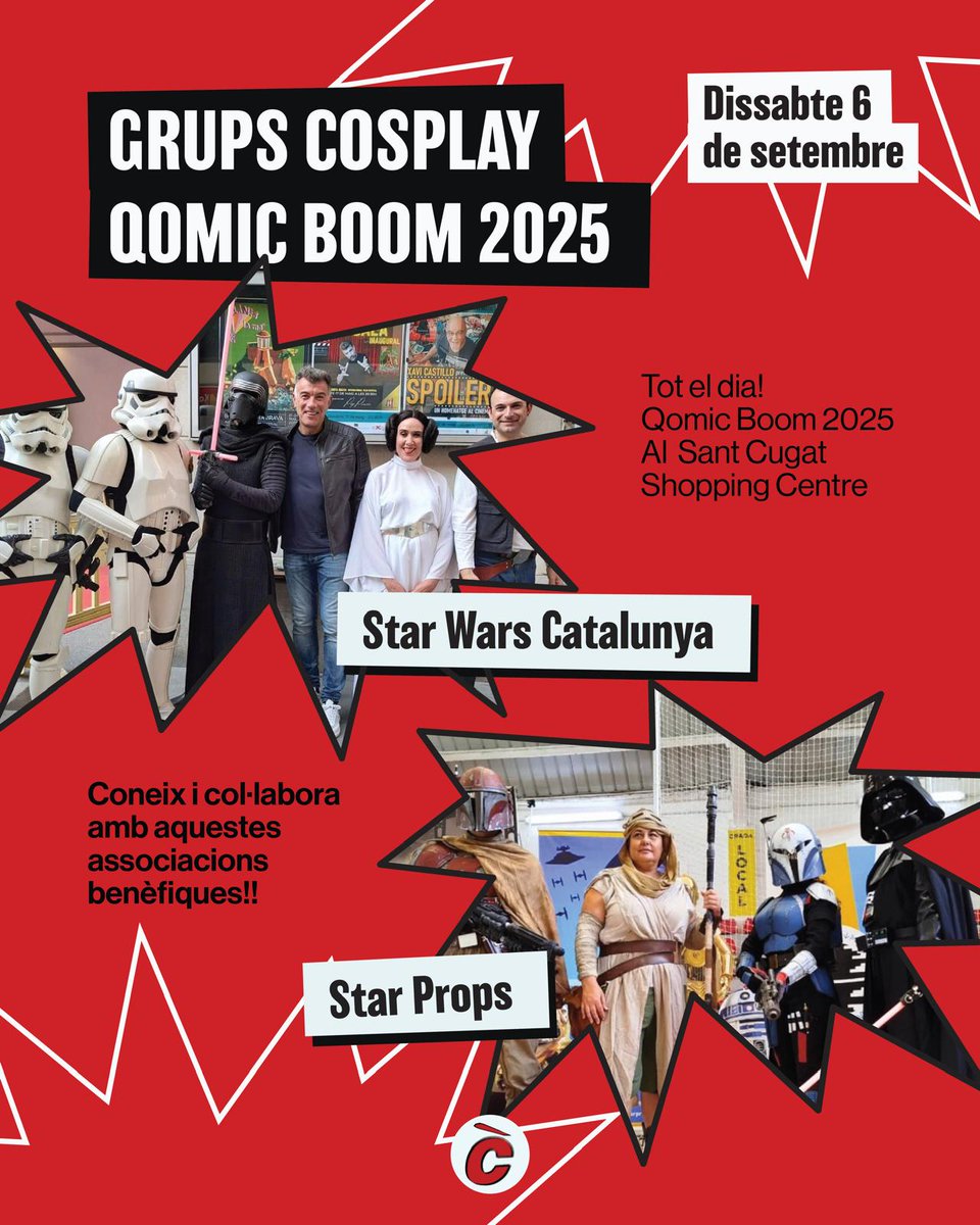 🗓️El sábado 6 de septiembre contaremos con la presencia de <a href="/SWCatalunya/">Star Wars Catalunya</a> y <a href="/StarProps/">✨ Star Props ✨ Eventos Star Wars Solidarios</a>, dos asociaciones benéficas de cosplay 👽
Ven y hazte fotos con ellos!📸

#museudelcomic #qomicboom2025 #cosplay #starwars #santcugatdelvallès #barcelona