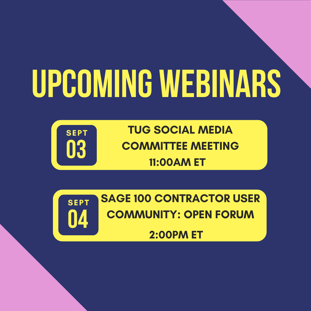 Check out this week's webinar schedule! 

You can register for them here: tugweb.com/events/event_l…