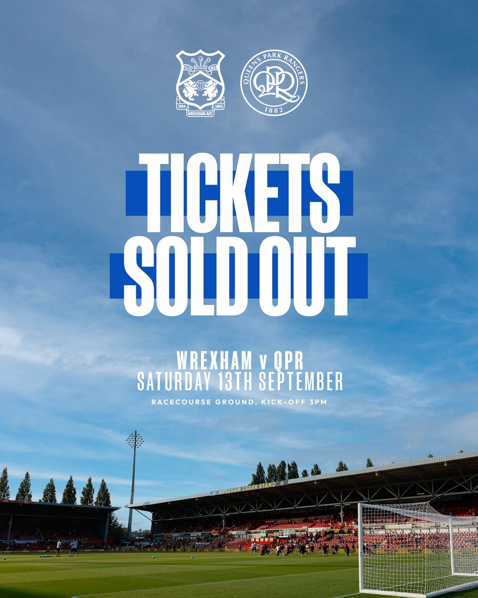 QPR's tweet image. Wrexham (A): 𝗦𝗢𝗟𝗗 𝗢𝗨𝗧 🏴󠁧󠁢󠁷󠁬󠁳󠁿❌