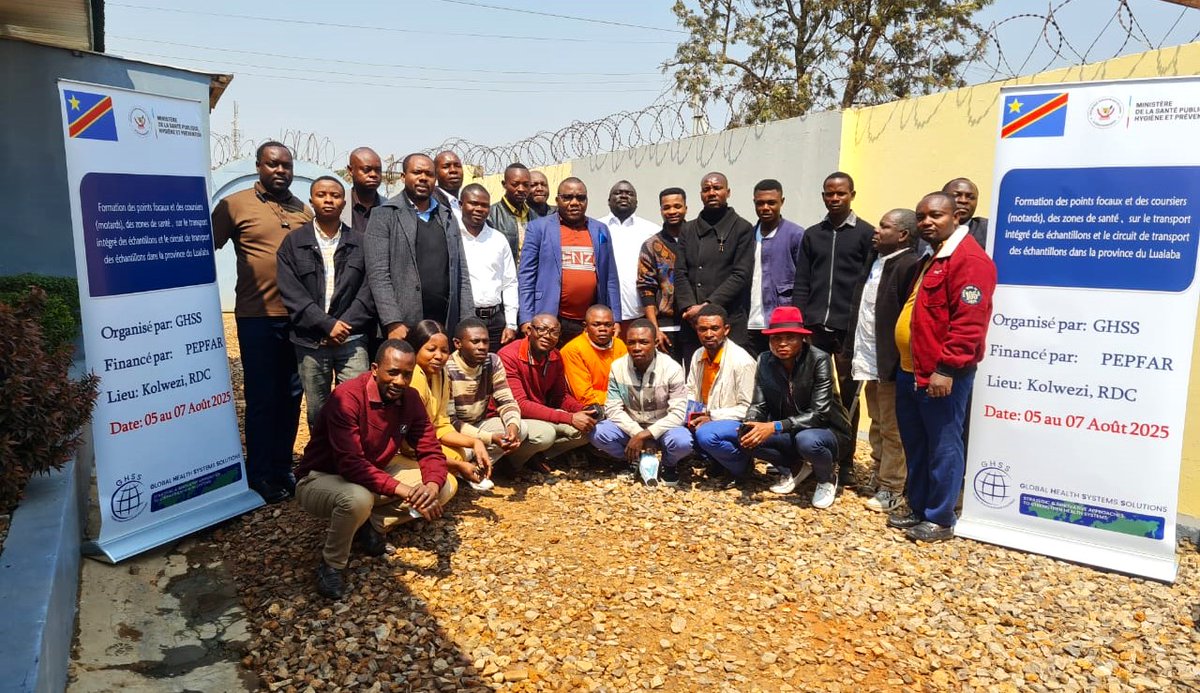 ghsscm's tweet photo. 🚴♂️ From Aug 5–7, GHSS, with the National AIDS Control & TB Programs, trained riders & health personnel in Lualaba, DRC on safe specimen transport.
✅ Skills for timely results
✅ Better patient care
✅ Protective gear provided
#GHSS #PEPFAR #Healthcare https://t.co/ujJBx2PgS6