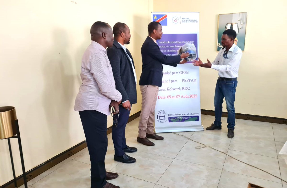ghsscm's tweet photo. 🚴♂️ From Aug 5–7, GHSS, with the National AIDS Control & TB Programs, trained riders & health personnel in Lualaba, DRC on safe specimen transport.
✅ Skills for timely results
✅ Better patient care
✅ Protective gear provided
#GHSS #PEPFAR #Healthcare https://t.co/ujJBx2PgS6