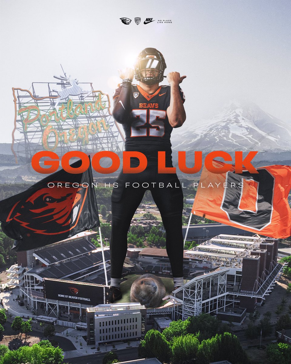 Good luck to all the players and coaches here in our home state as they kick it off tonight!! Something special about those Oregon HS Friday night lights! #GoBeavs