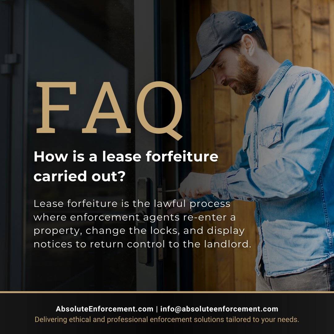 Lease Forfeiture Explained

🔑 Enforcement agents will peacefully re-enter the property,
🔒 change the locks, and
📋 display clear notices confirming forfeiture.

#LeaseForfeiture #CommercialProperty