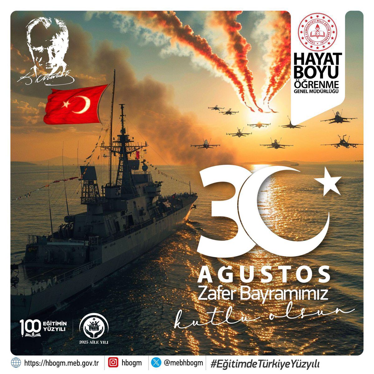 MEB Hayat Boyu Öğrenme Genel Müdürlüğü (@mebhbogm) on Twitter photo Bağımsızlık mücadelemizin kahramanlık zaferi, 30 Ağustos Zafer Bayramımız kutlu olsun.
#HayatBoyuYanınızdayız
<a href="/tcmeb/">Millî Eğitim Bakanlığı</a>
<a href="/Yusuf__Tekin/">Yusuf Tekin</a>
<a href="/CelileErenOKTEN/">Celile Eren ÖKTEN</a>
<a href="/cengizmete/">Cengiz Mete</a> Bağımsızlık mücadelemizin kahramanlık zaferi, 30 Ağustos Zafer Bayramımız kutlu olsun.
#HayatBoyuYanınızdayız
<a href="/tcmeb/">Millî Eğitim Bakanlığı</a>
<a href="/Yusuf__Tekin/">Yusuf Tekin</a>
<a href="/CelileErenOKTEN/">Celile Eren ÖKTEN</a>
<a href="/cengizmete/">Cengiz Mete</a>