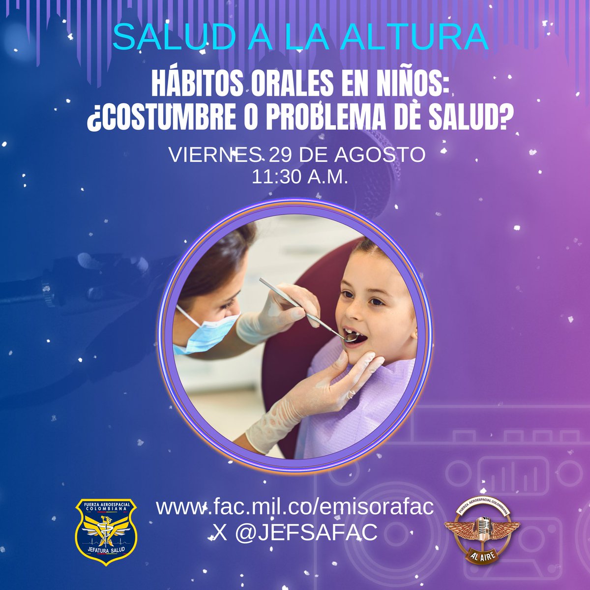 🦷✨ Chupo, tetero, dedo… ¿costumbre o problema?
Descubre cuándo actuar y ayudar a tu pequeño.

👉 ¡No esperes a que los hábitos se conviertan en problemas! Escucha la <a href="/EmisoraAlAire/">EmisoraAl Aire</a> a través de ➡️ fac.mil.co/emisorafac

#OrtodonciaPediátrica