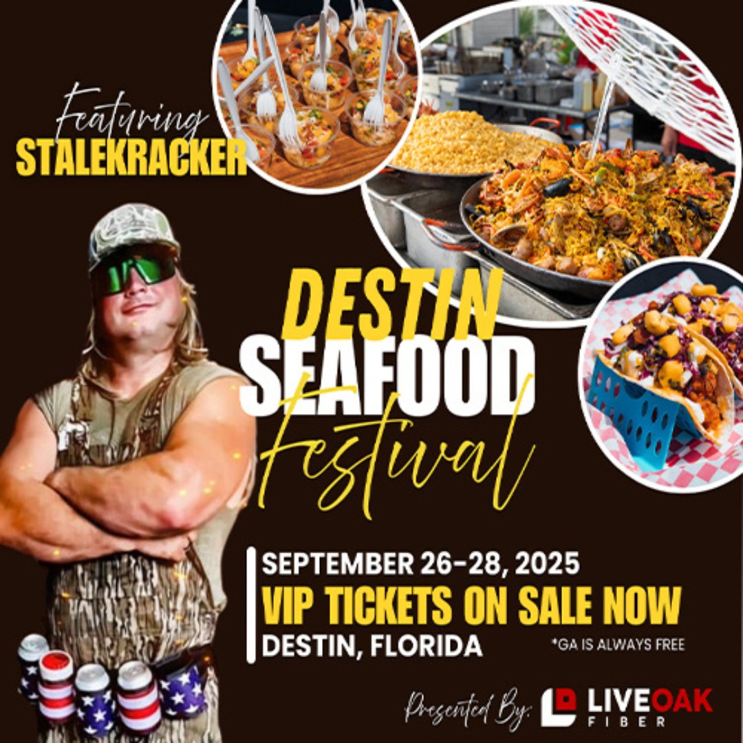 The Destin Seafood Festival kicks off the Destin Fishing Rodeo that extends the entire month of October! Starting today through Sunday, you can enjoy live music and over 100 vendors with fresh seafood.