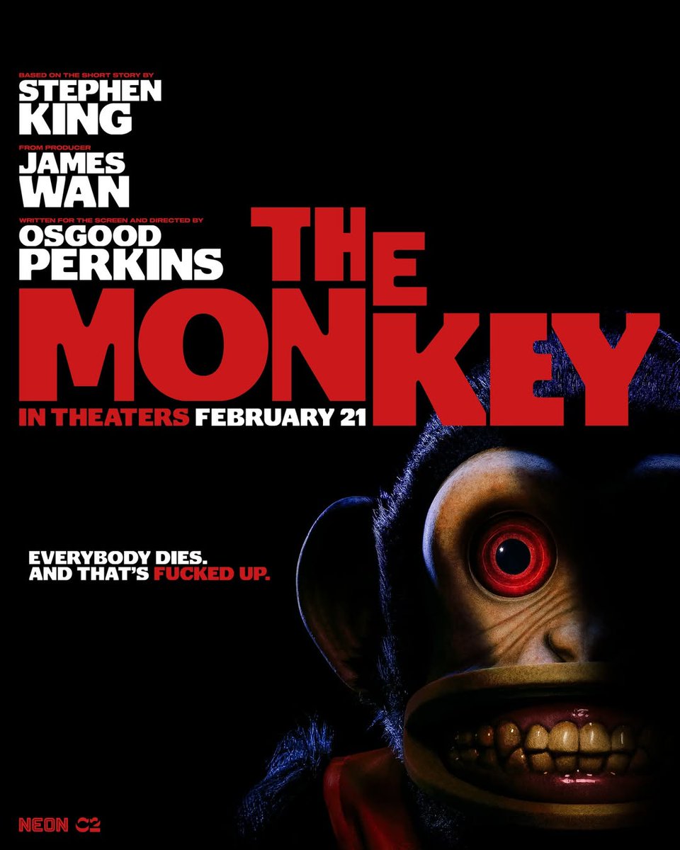 filmes_e_filmes's tweet photo. Dica de filme para hoje!🔥🎬
Acabou de estrear no catálogo do @PrimeVideoBR o ótimo terror "The Monkey", dirigido por Osgood Perkins e baseado no conto homônimo de Stephen King.
#themonkey #omacaco #osgoodperkins #theojames #stephenking #primevideobr #dicadefilme https://t.co/zVNhTYpWmG