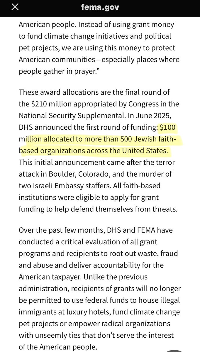<a href="/DHSgov/">Homeland Security</a> <a href="/Sec_Noem/">Secretary Kristi Noem</a> This is all earmarked for synagogues