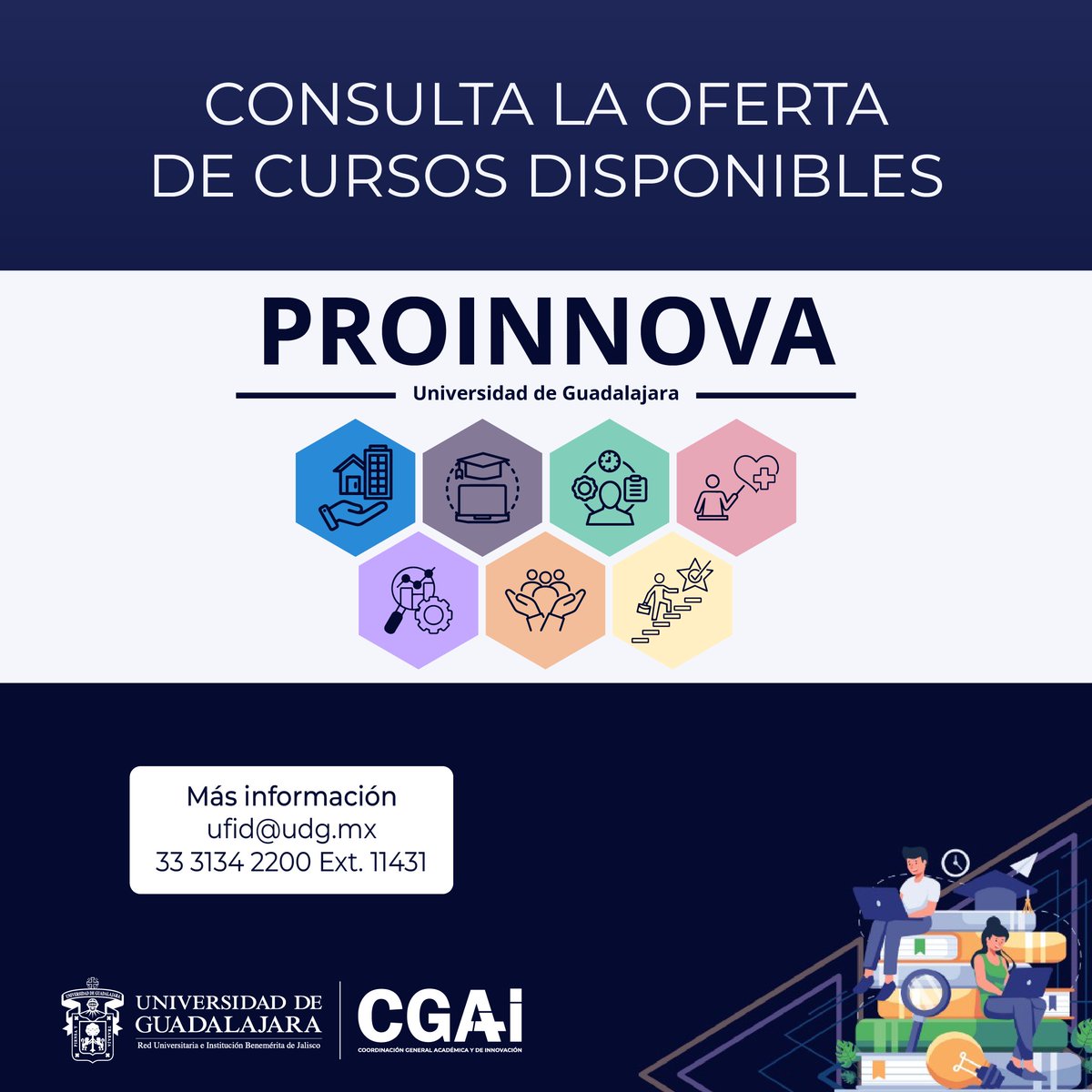 cgai_udg's tweet photo. @udg_oficial, a través de la @cgai_udg, presenta la oferta de cursos 2025

📌 Más info: https://t.co/eWXqSyJAAz
➡️ Registro: https://t.co/GBEUQboceO

#ConvocatoriasCGAI #FormaciónDocente #PROINNOVA #UDG https://t.co/aUu3cbMjMm