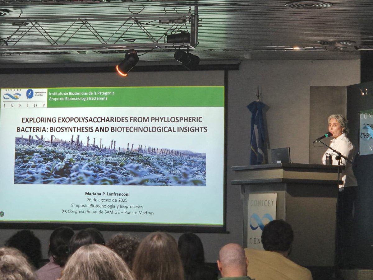 La Dra. Lanfranconi del INBIOP fue oradora en el simposio de Biotecnologia y bioprocesos llevado a cabo en el XX Congreso de microbiologia general (SAMIGE). Expuso la charla "Exploring exopolissacharides from phylospheric bacteria: biosynthesis and biotechnological insights"