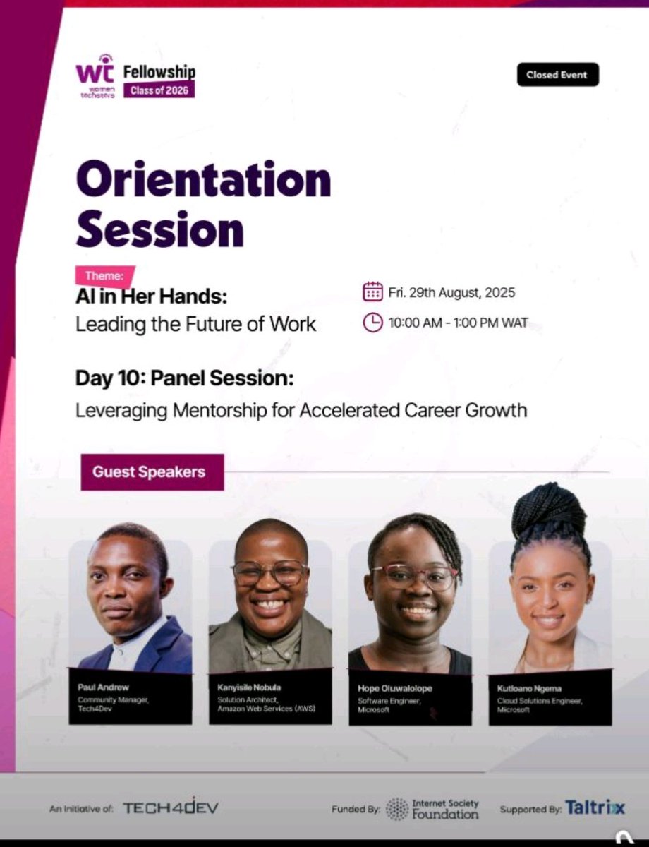 ImmaculetaRita's tweet photo. Women techsters fellowship orientation has been an incredible ride, with lessons in different areas. With each passing day, I have grown more confident in my abilities and more eager to tackle the challenges ahead. Thank you @Tech4DevHQ 
#wtfc26 #Tech4DevHQ #AIForHer  #day10 https://t.co/mDNNq2s6jI