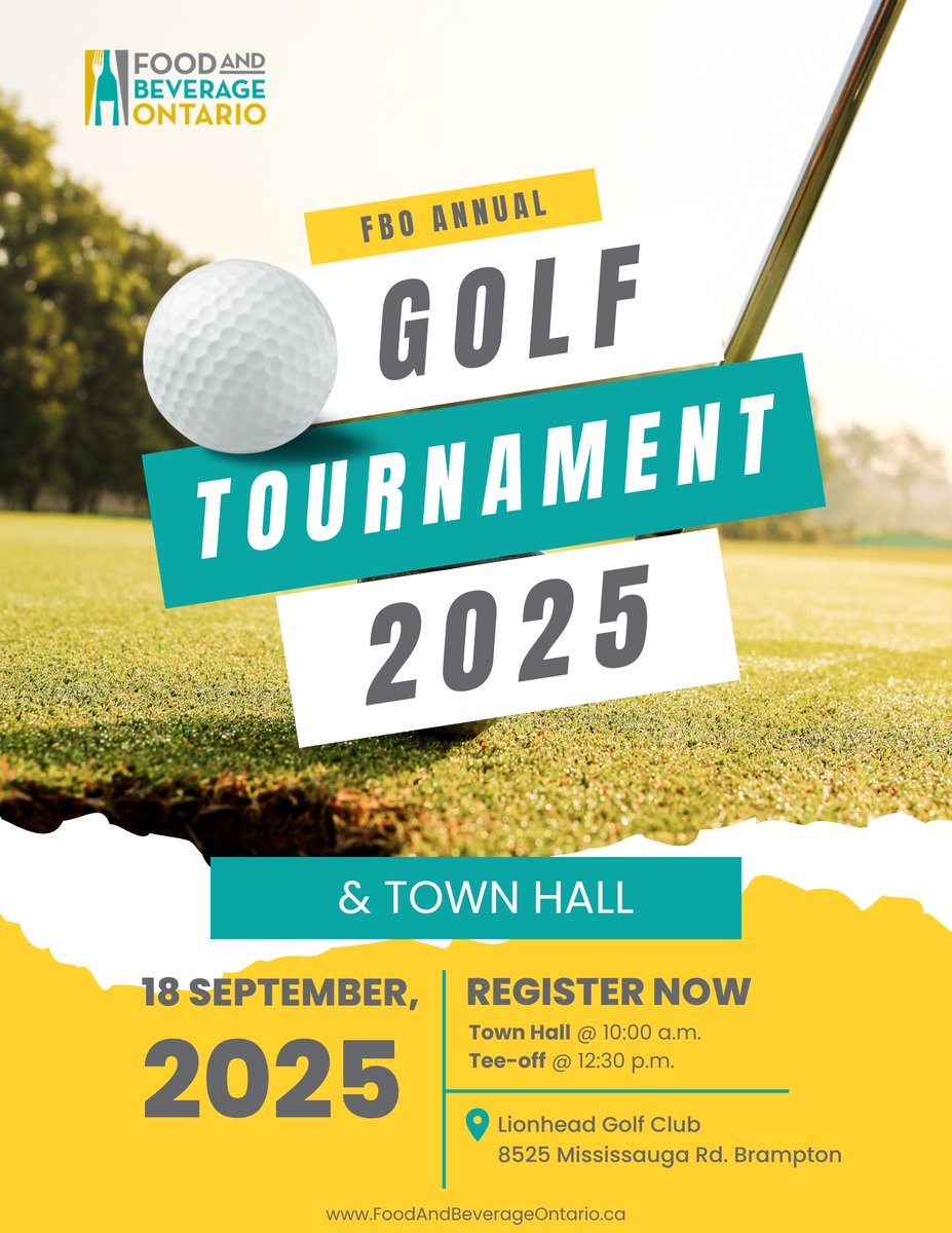 On Thursday, September 18, we're inviting Ontario's food and beverage processors, peers, and industry leaders to FBO's annual Golf Tournament and Town Hall.

This year's event is taking place at the Lionhead Golf Club &amp; Conference Centre in Brampton. We'll begin the day with an