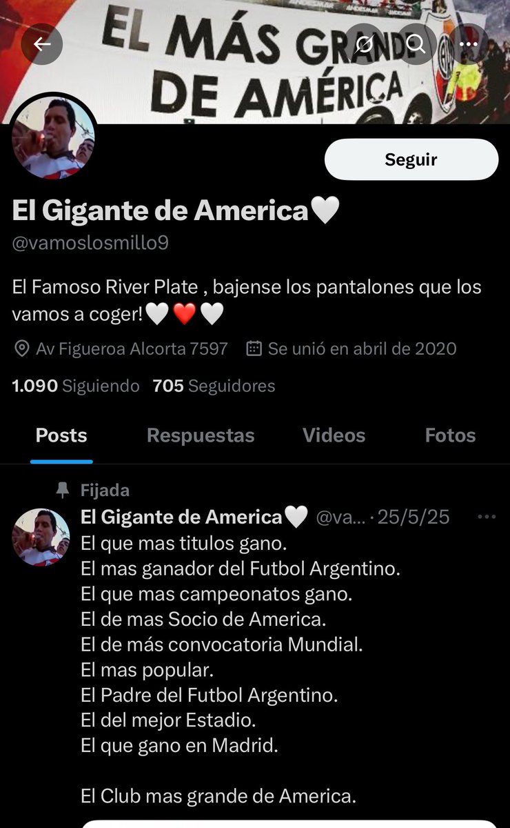 InfrazzDesigns's tweet photo. @vamoslosmillo9 @UriiCuevass @InfoGallardista @TNTSportsAR Repetis que son “el club mas grande de america” tantas veces para tratar de autoconvencerte? Jajaj https://t.co/eGb9bzIysM