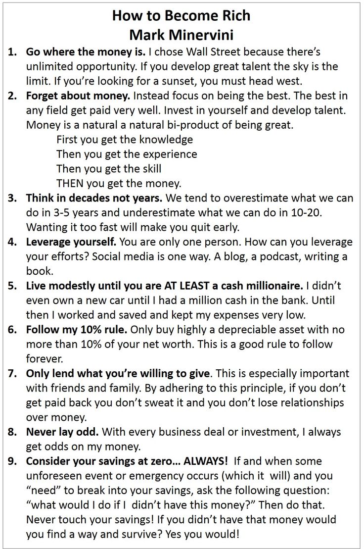 How to Become Rich