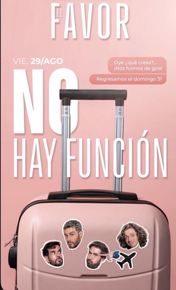 TEATRO XOLA (@teatroxola) on Twitter photo Amistades, HOY no habrá función pero regresamos con nuestra programación habitual este domingo para seguir riéndonos de lo que nadie se atreve a pedir.🫢
“El Favor” 🥛
🗓️Nos vemos el domingo 31 de agosto | 18 hrs 
📍Teatro Xola Julio Prieto 
🎟️Boletos en taquilla y ticketmaster Amistades, HOY no habrá función pero regresamos con nuestra programación habitual este domingo para seguir riéndonos de lo que nadie se atreve a pedir.🫢
“El Favor” 🥛
🗓️Nos vemos el domingo 31 de agosto | 18 hrs 
📍Teatro Xola Julio Prieto 
🎟️Boletos en taquilla y ticketmaster
