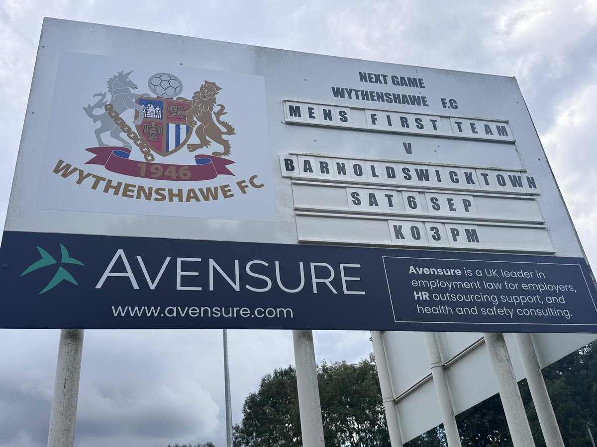 The <a href="/Avensure/">Avensure</a> Community Stadium!

We are delighted to announce our brand new Stadium Sponsor! 

Full story 👇

wythenshaweafc.com/avensure-proud…

#Wythenshawe #UpTheAmmies 🔵⚪️