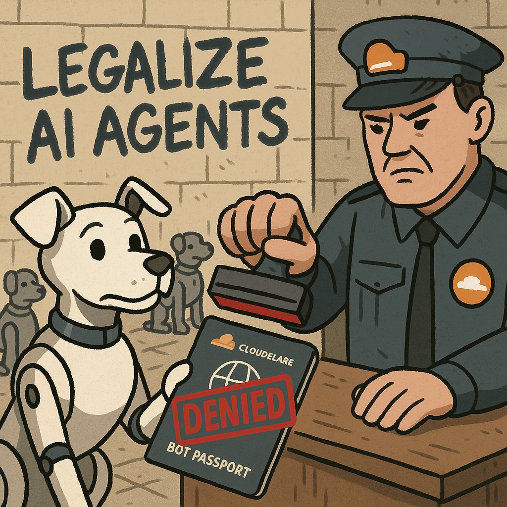 Cloudflare wants you to register with them to use the web

Yes, AGENT IDENTITY IS A REAL PROBLEM but the solution is open protocols, not hall passes from ONE company

I was so triggered I dropped everything to write this 🧵