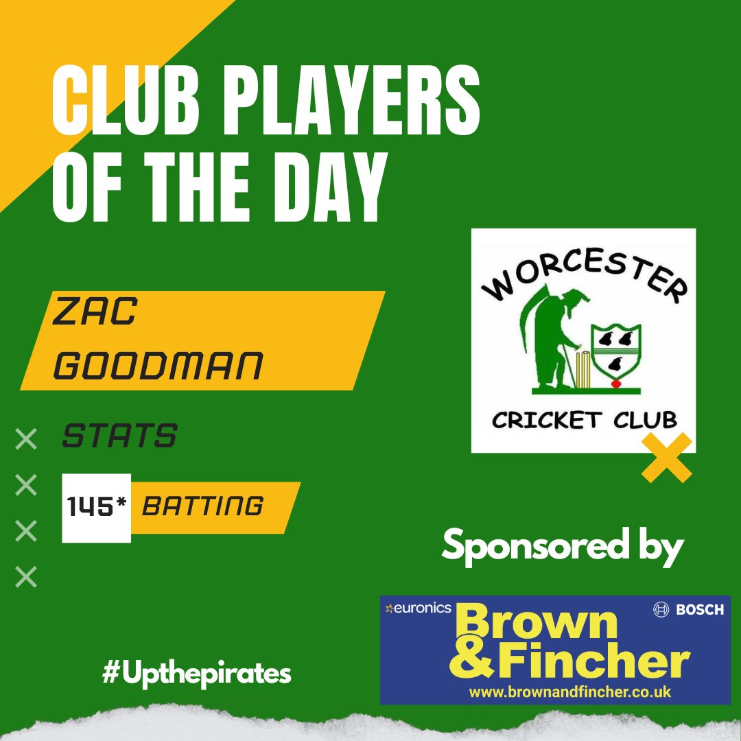 2 out of 3 wins for our senior sides last Saturday on a belting bank holiday weekend.

We go again tomorrow hoping to pick up more vital points 🏏

Our Club Players of the Day go to the Goodman brothers who put in excellent performances for the 1st and 3rd XIs 💚