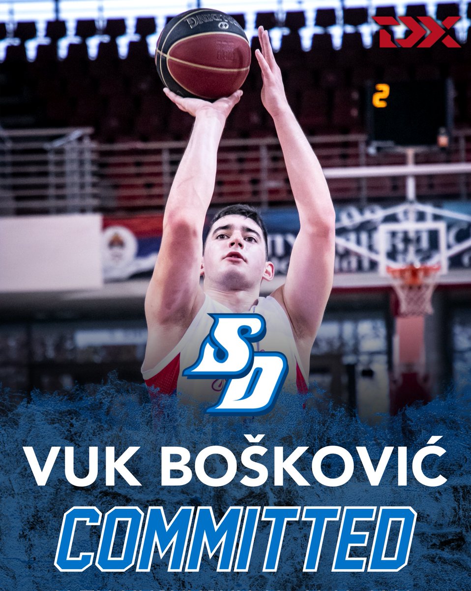 DraftExpress's tweet photo. NEWS: Vuk Bošković has committed to San Diego in the class of 2025, agent Misko Raznatovic told DraftExpress.

The 6'7, 22-year old wing averaged 13.9points, 6.3 rebounds, 3 assists per game shooting 37% for 3 in the Bosnian league https://t.co/lSNHtqXRrl