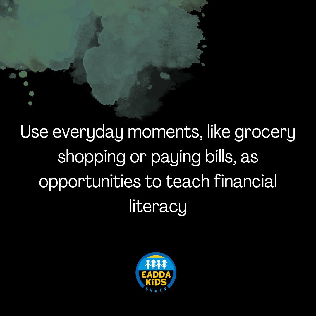 EaddaKids's tweet image. Grocery runs, utility bills, family outings - all are teaching moments if you let them be.

#ChildrenandMoney #EverydayMoneyLessons #ABCofFinancialIntelligence #EaddaKids