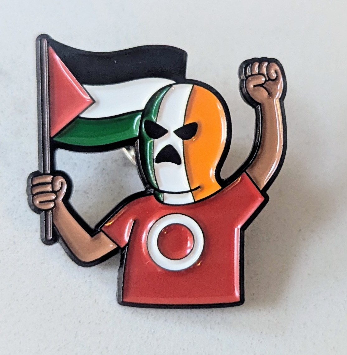 New badge now available. £4.50/€5 each. 
£2.50 from each sale will be donated to a Palestinian charity. Total of 75 badges made.
gaeldesign.net to buy 🇵🇸✊🏻🇮🇪