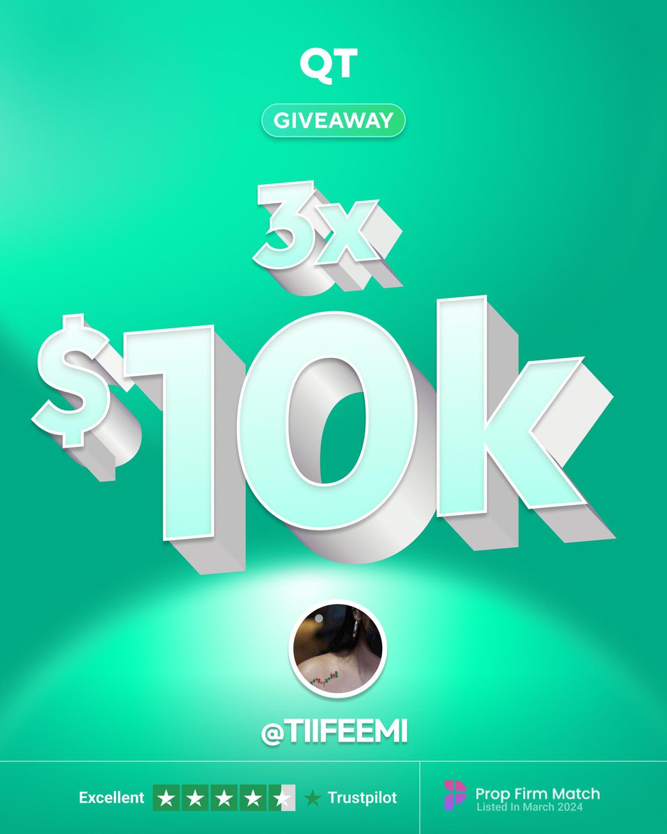 Tiifeemi's tweet image. I’ve partnered with @QTFunded to give away 3 x $10K Funded Challenges

How to Enter:

✅ Follow @QTFunded, @QTFutures, @QTFundedPartner, @AlexQuantTekel, @JamesQuantTekel,@Tiifeemi 

✅ Like + Repost

✅ Tag 3 traders in the comments

Winners will be picked in 5 DAYS.