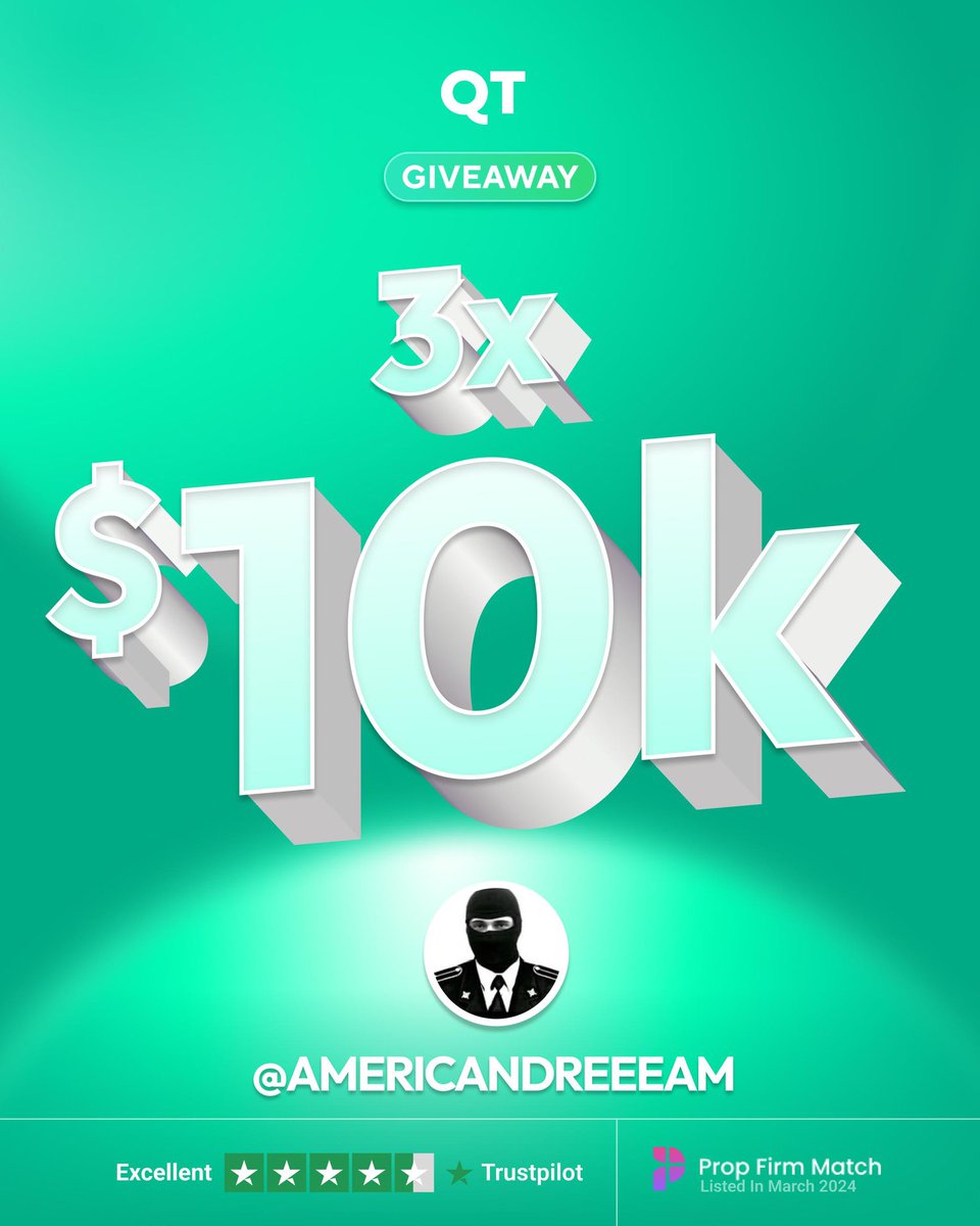 xyz.β’οΈ (@americandreeeam) on Twitter photo Iβve partnered with @QTFunded to give away 3 x $10K Funded Challenges
How to Enter:
β
Follow @QTFunded, @QTFutures, <a href="/QTFundedPartner/">QT | FUNDED - Partners</a>, <a href="/AlexQuantTekel/">Alex</a>, <a href="/JamesQuantTekel/">James</a> & <a href="/americandreeeam/">xyz.?β’οΈ</a>
β
Like + Repost
β
Tag 3 traders in the comments
Winners will be picked in 5 DAYS. Iβve partnered with @QTFunded to give away 3 x $10K Funded Challenges
How to Enter:
β
Follow @QTFunded, @QTFutures, <a href="/QTFundedPartner/">QT | FUNDED - Partners</a>, <a href="/AlexQuantTekel/">Alex</a>, <a href="/JamesQuantTekel/">James</a> & <a href="/americandreeeam/">xyz.?β’οΈ</a>
β
Like + Repost
β
Tag 3 traders in the comments
Winners will be picked in 5 DAYS.