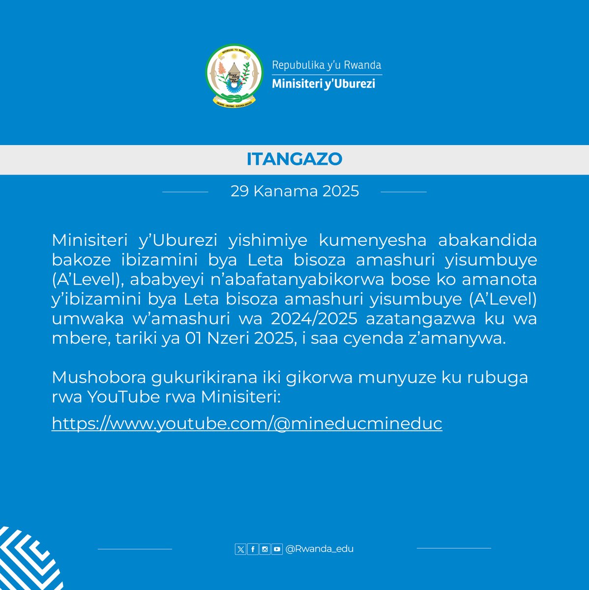 Ministry of Education | Rwanda (@rwanda_edu) on Twitter photo 