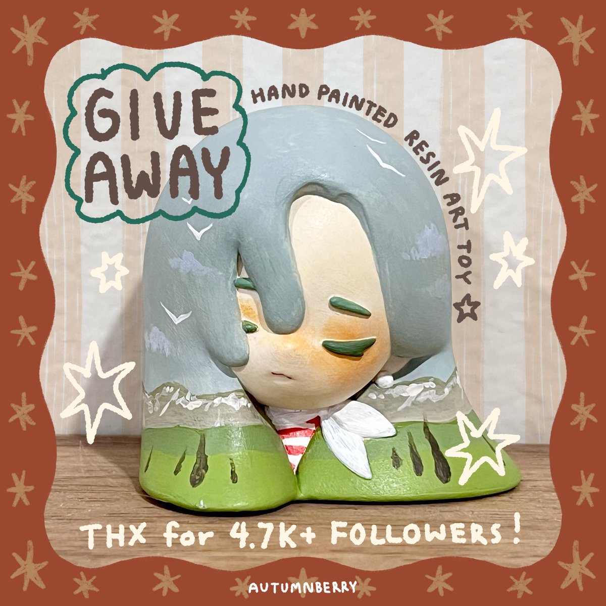 มาแจกของค้าบ ถือโอกาสขอบคุณ 4.7k Followers ด้วยเลย ขอบคุณทุกคนมากๆเลยนะคะ😭

กติกา
1. ต้องเป็นฟลว.! เริ่มฟอลตอนนี้เลยก็ได้!
2. รีทวิตรูปนี้ฮะ

Optional หากสะดวกก็อยากรู้ว่าทุกคนชอบงานชิ้นไหนที่สุด แปะรูปในเมนชั่นได้ค่ะ กำลังค้นหาตุวเอง🥺🙏

ชิ้นนี้เป็น 1 ในตัวทดลองนะคะ เพ้นมือหมด